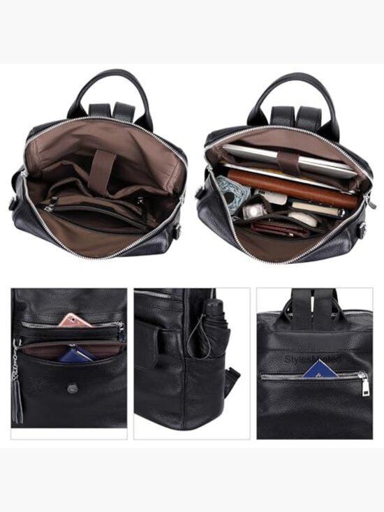 Genuine Leather Backpack Purse for Women Large Convertible Shoulder Bag